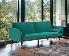3-Seater Sofa Bed with Gold Legs , velvet