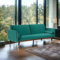 3-Seater Sofa Bed with Gold Legs , velvet