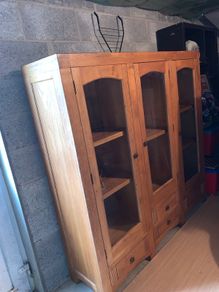 Elegant Handmade Oak Display Cabinet