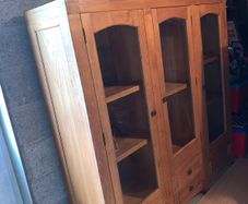 Elegant Handmade Oak Display Cabinet