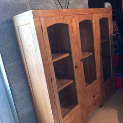 Elegant Handmade Oak Display Cabinet