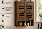 Wall cabinet with 2 doors vintage brown