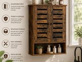 Wall cabinet with 2 doors vintage brown
