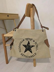 Vintage Canvas Tote Bag Cream - BRAND NEW