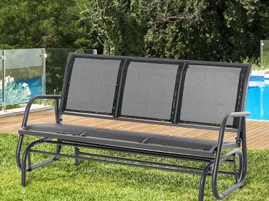 3 Seat Glider Rocking Chair For 3 People Garden Bench Patio Furniture ...