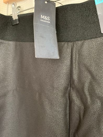 New M&S Black Coated Leggings