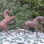2 X Magnificent 19th Century Italian 2 Foot Leather Horses Image 5