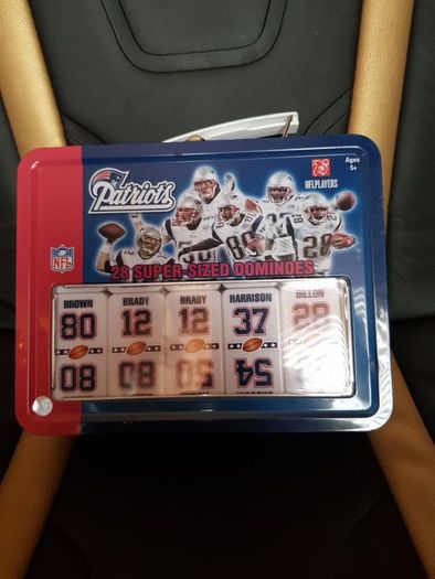 Collectors tin New England patriots super sized dominoes game