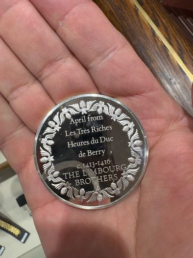 RARE Medal Sterling Silver weight 2.3 oz 65g Proof Les Freres Limbourg