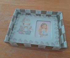 First Communion ceramic photo frame. Brand new in box.
