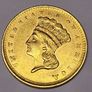 USA 1 dollar 1856 - gold coin Image 3