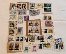 Stamp collection from Qatar, Saudi Arabia, Israel, Jordan, Iraq, Oman and United Arab Emirates