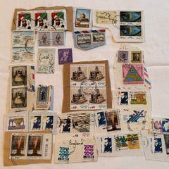 Stamp collection from Qatar, Saudi Arabia, Israel, Jordan, Iraq, Oman and United Arab Emirates
