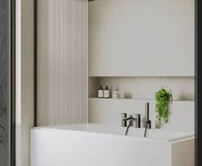 Bath screen - Fixed, with gunmetal trims