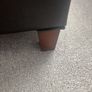 king size bed with black leather head board Image 4