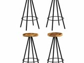 Bar Chairs 4 pcs Solid Mango Wood