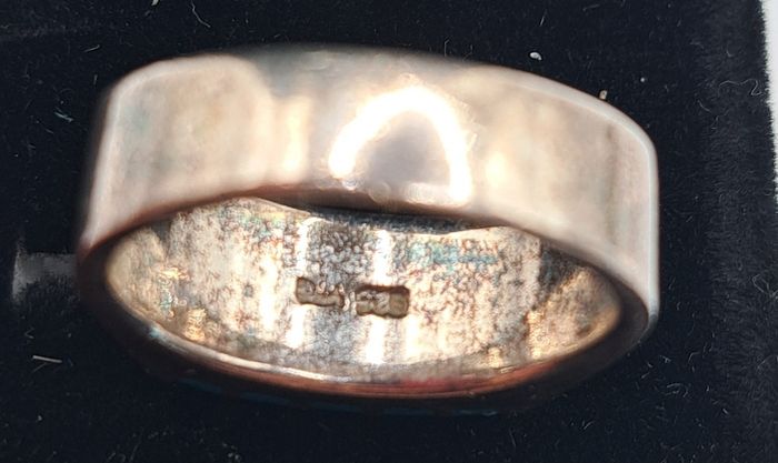 sterling silver turquoise ring size P