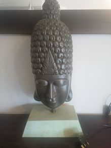 (Move out sell-see my other low priced ads) Buddha Head Table Lamp - Unique & Decorative