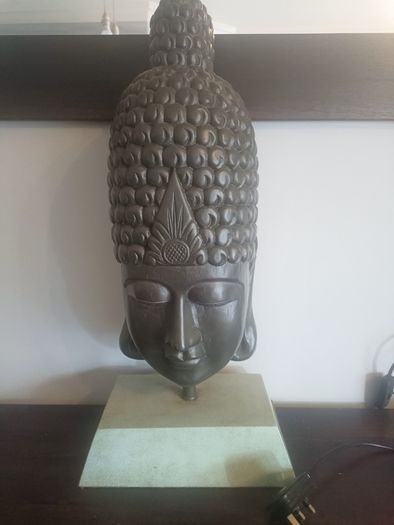 (Move out sell-see my other low priced ads) Buddha Head Table Lamp - Unique & Decorative
