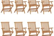Folding Garden Chairs 6 pcs Solid Teak Wood