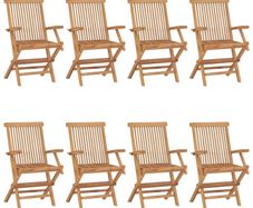 Folding Garden Chairs 6 pcs Solid Teak Wood