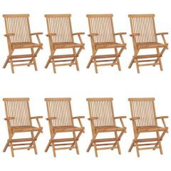 Folding Garden Chairs 6 pcs Solid Teak Wood