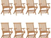 Garden Chairs 8 pcs Solid Teak Wood