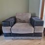 3 seater and two armchairs grey black Image 2