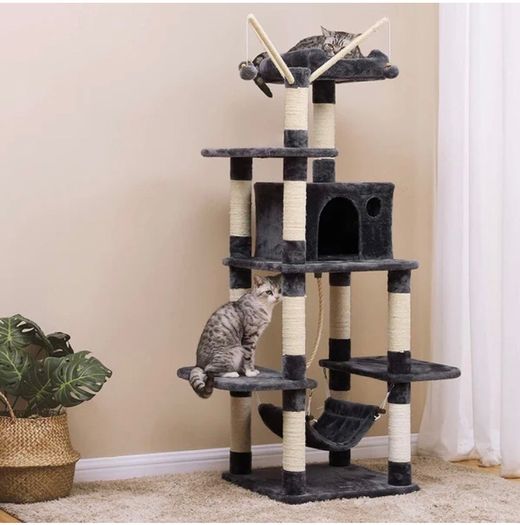 146cm Velvet Cat Tree Scratcher Post (FREE P&P)