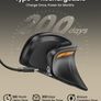 Ergonomic Mouse, Wireless Vertical Mini Mouse Rechargeable Optical Mice with Multi-Device (2 Bluetooth + USB Connection), 3 Adjustable DPI for Computer, iPad, Mac, Windows Black Image 2