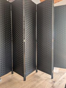 Black 6 panel room divider