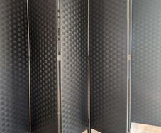 Black 6 panel room divider