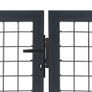 Garden Gate with Posts Steel 350x100 cm Anthracite Image 3