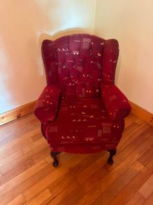Traditional Three-Piece Suite  Sofa and Two Wingback Armchairs