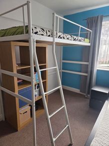 Loft Bed Frame White Single