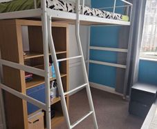 Loft Bed Frame White Single