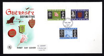 1969 Guernsey Definitive Booklet Stamps First Day Cover (FDC)