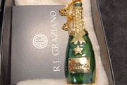 Vintage RJ Graziano Grand Night Popping Champagne Bottle Brooch