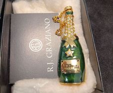 Vintage RJ Graziano Grand Night Popping Champagne Bottle Brooch