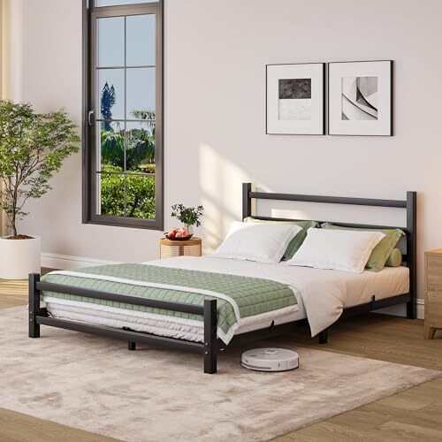 Floor 4ft6 Bed Frame With Headboard