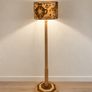 Restored Hardwood Floor Lamp with Hand-Painted Shade Image 7