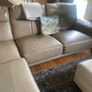 Dark Cream Soft Leather L Shaped Sofa Image 4