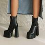 Black Chameleon Waterproof Ultra High Platform  Ankle Boots, size 40 Image 7
