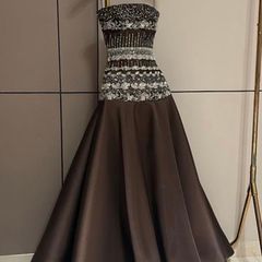 Brown luxurious evening dress