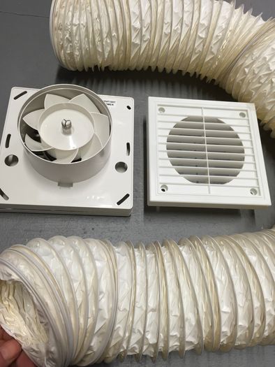 4" Fan with Timer Ducting and Grill Set