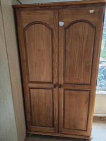 Classic Twin-Door Wooden Wardrobe (Free)