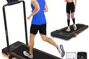 Treadmills Foldable with 10% Incline 1-12KM/H Under Desk Walking Pad with LED Display Remote Control APP Portable Running Machine for Home/Office Jogging