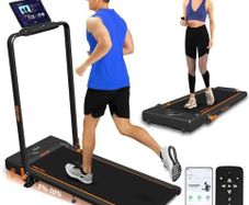 Treadmills Foldable with 10% Incline 1-12KM/H Under Desk Walking Pad with LED Display Remote Control APP Portable Running Machine for Home/Office Jogging