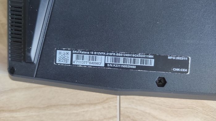 MSI Katana 15 B12VFK Gaming Laptop - RTX 4060 / Intel i5-12450H / 16GB DDR5