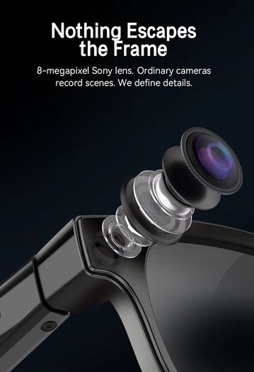 Ai Smart Glasses Multi-Functional Wireless Headphones, 8 Million Pixels Camera, Ai Translation, Chat GTP
